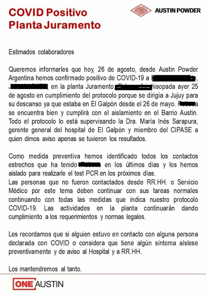comunicado austin