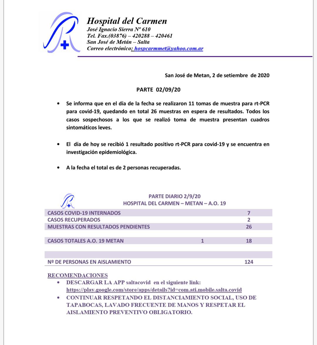 parte dos de septiembre