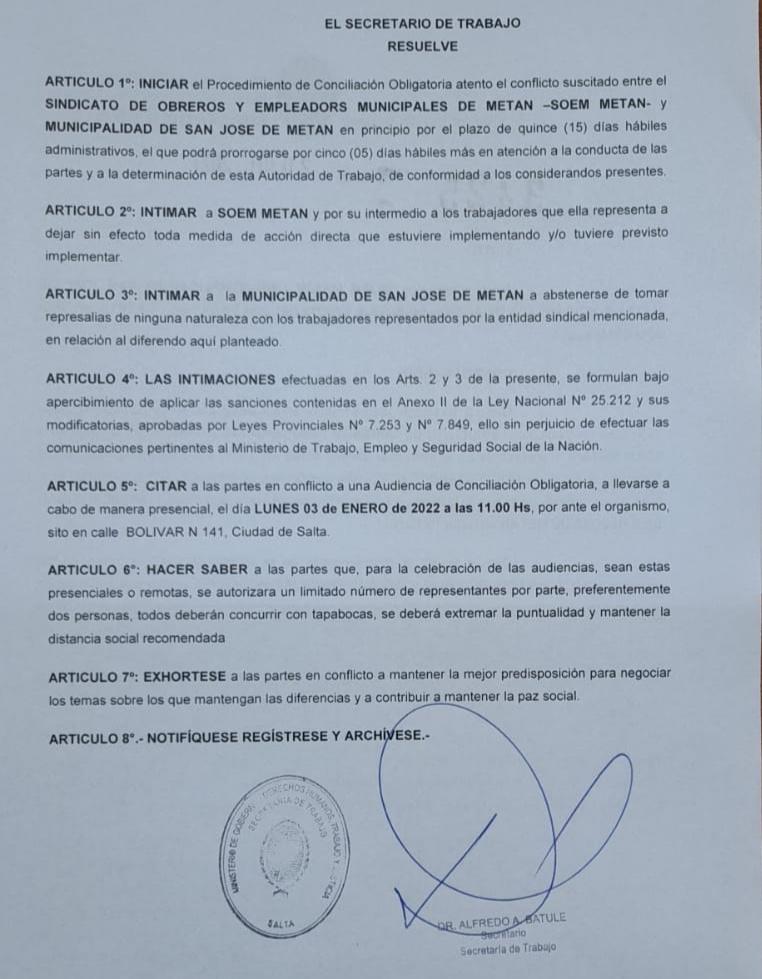 conciliación obligatoria