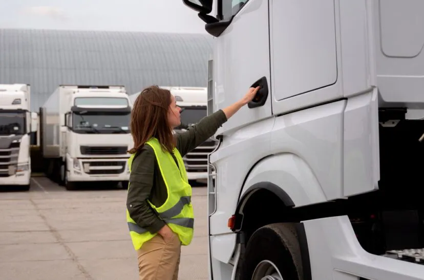 mujer-operadora-al-lado-de-transporte-de-carga-828x548