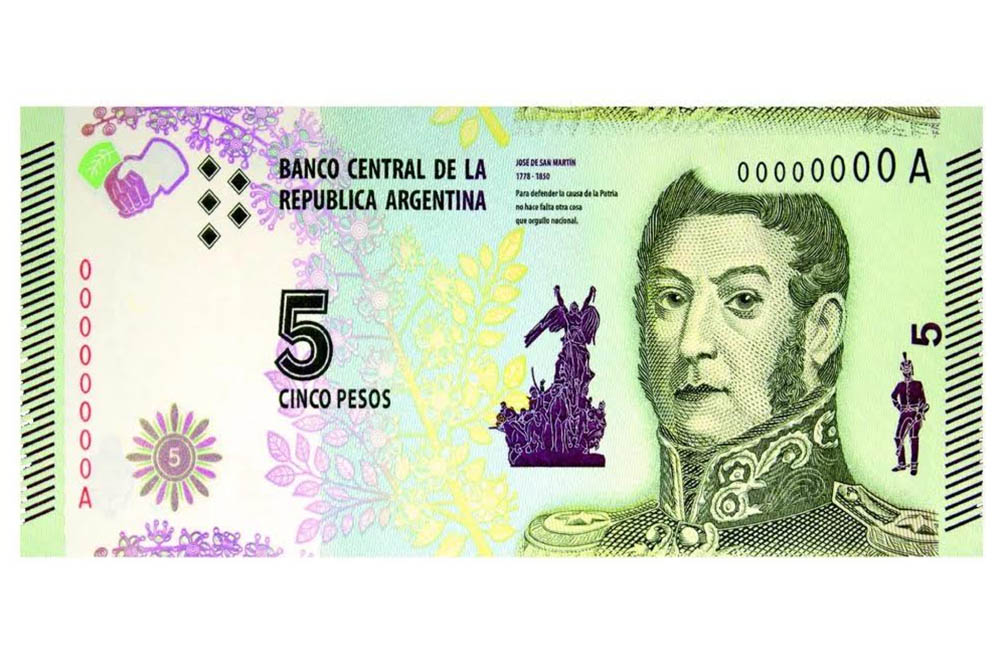 billete de 5 pesos